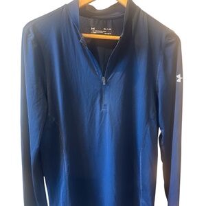NWT Under Armour Mens Vented Heat Gear Long Sleeve 1/4 Zip Pullover Navy Small